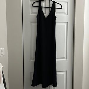 Zara black long dress (midi length). Sleeveless. Size L.